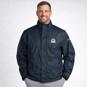 Footjoy DryJoys Mens Golf Rain Jacket Windbreaker Amelia Island Club Size Small‎